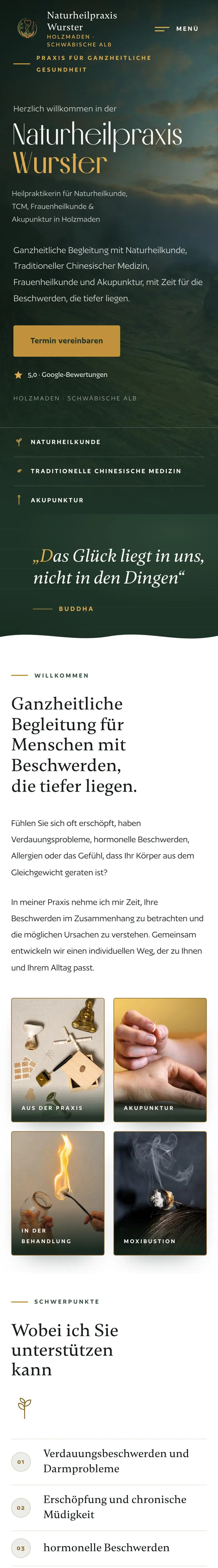 Naturheilpraxis Wurster auf dem Smartphone